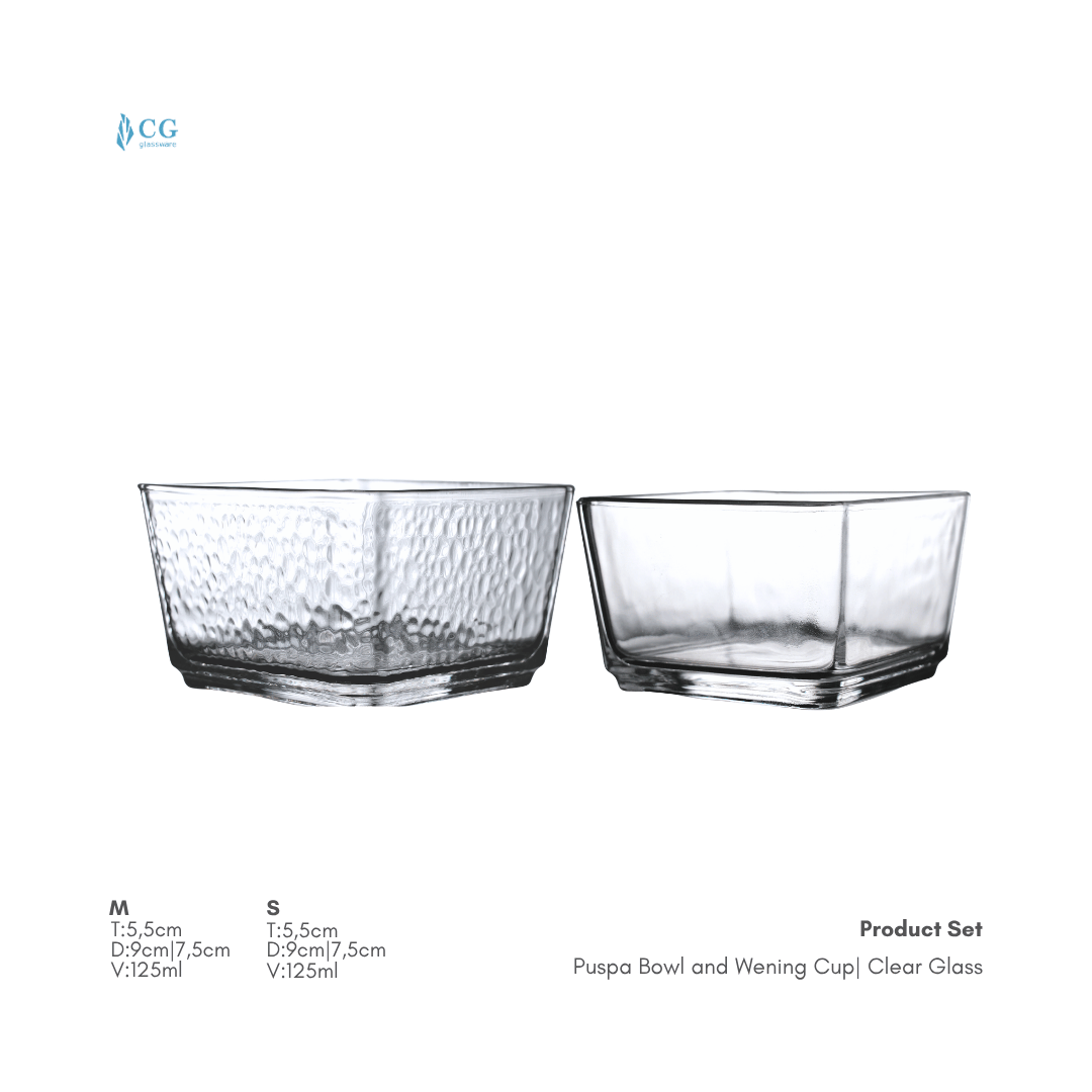 Puspa Bowl Product Set | CG Clear Glass